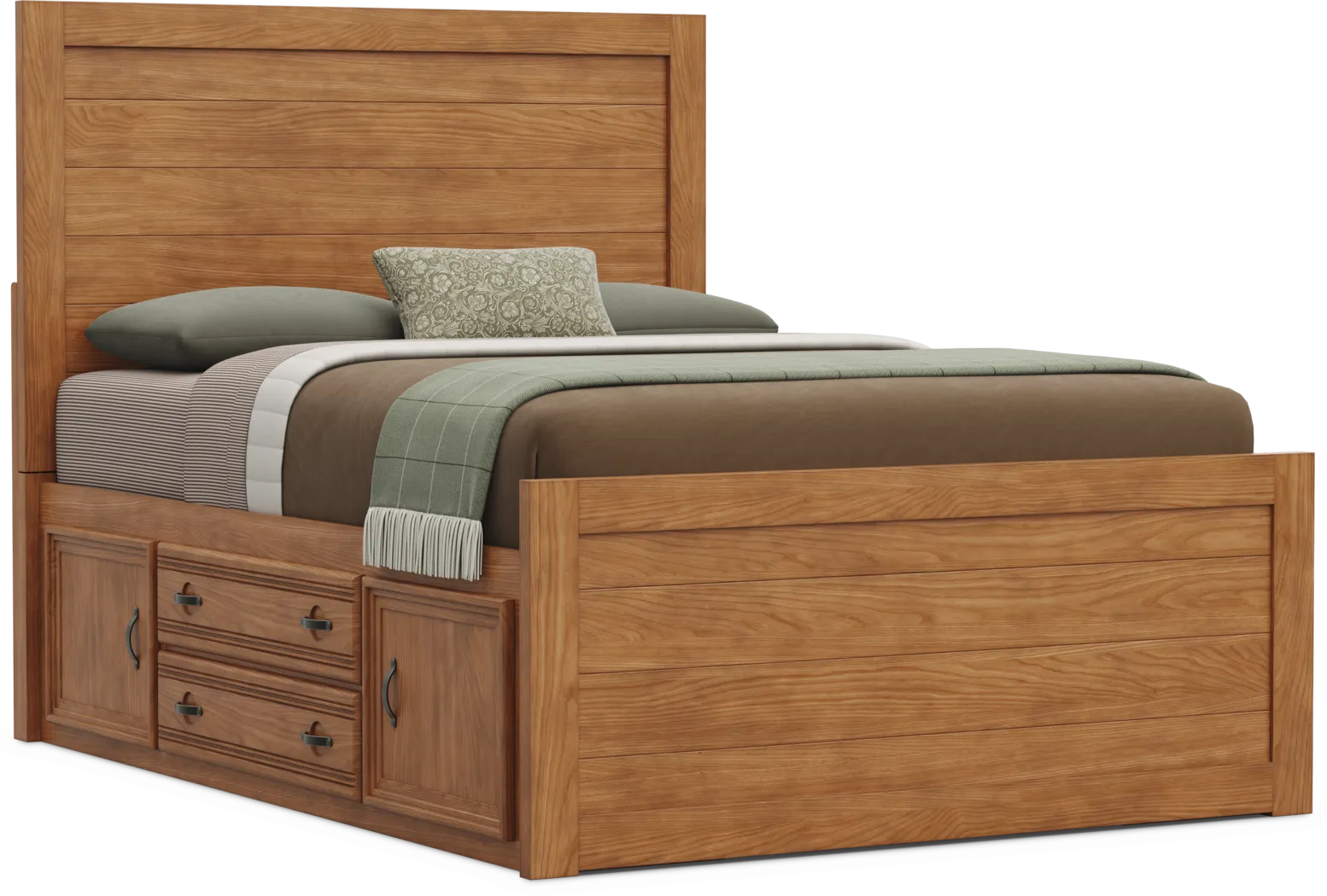 Kids Creekside 3.0 Chestnut Color Full Panel Bed with 2 Storage Side Rails - Thumbnail - Image 1