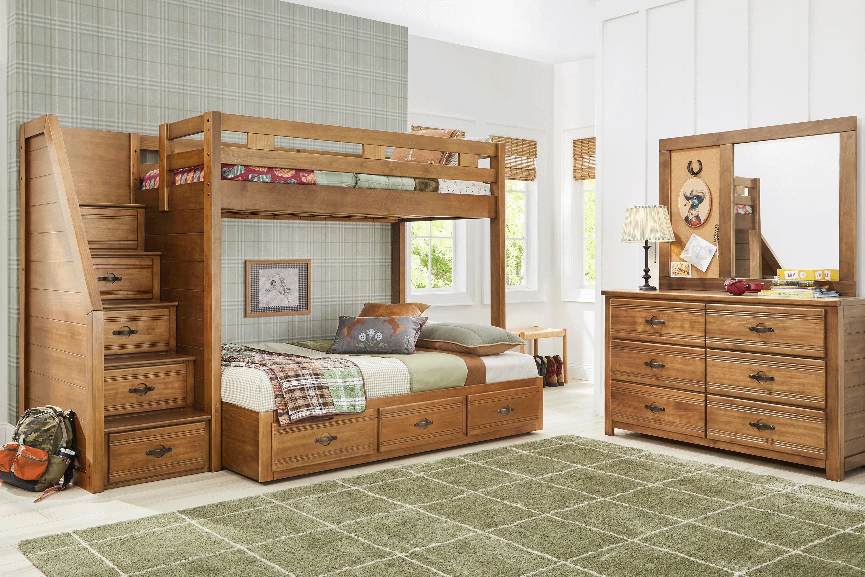 Kids Creekside 3.0 Chestnut Color Full Platform Bed with 3 Storage Drawers - Thumbnail - Image 2