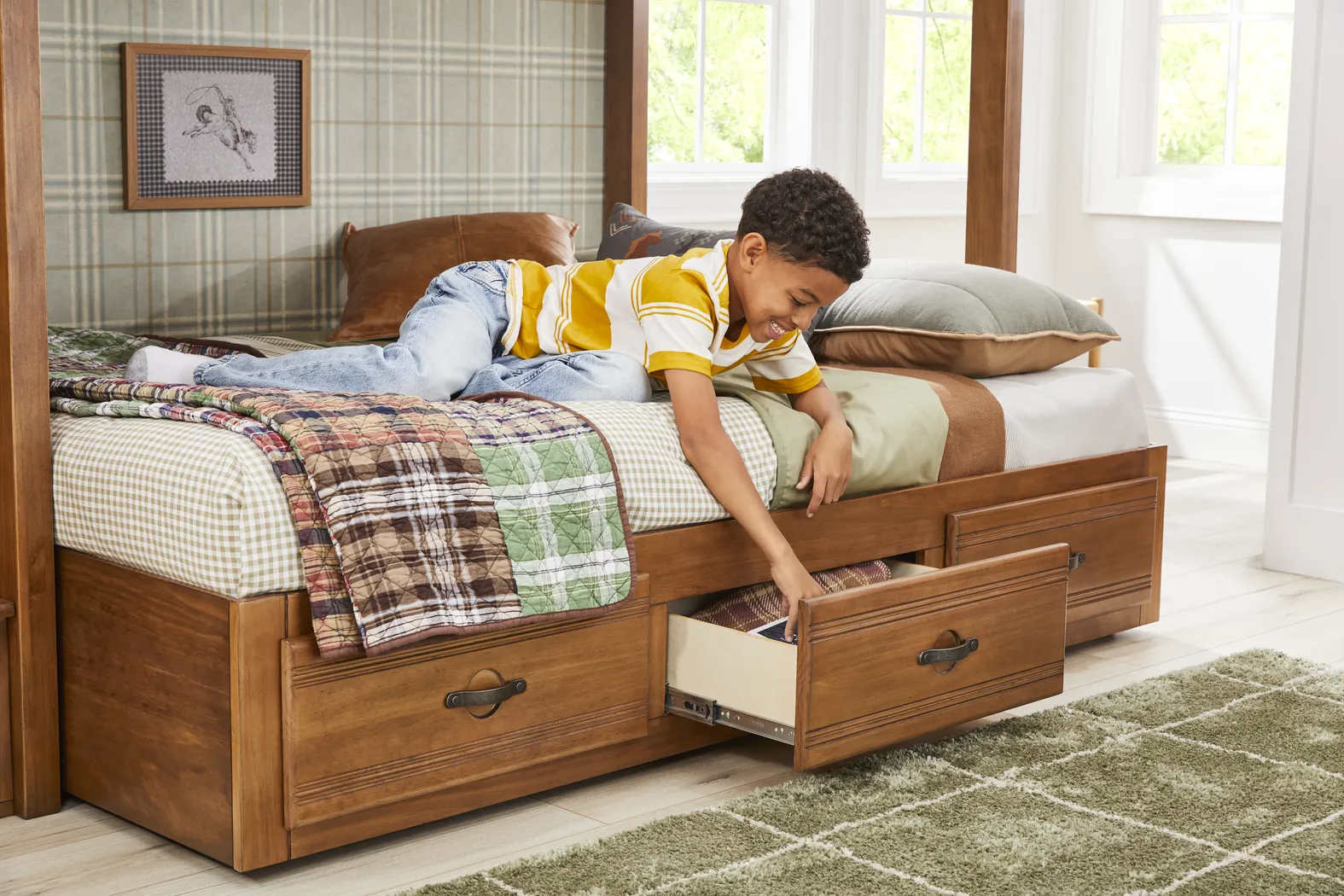 Kids Creekside 3.0 Chestnut Color Full/Twin Bunk Bed - Image 7