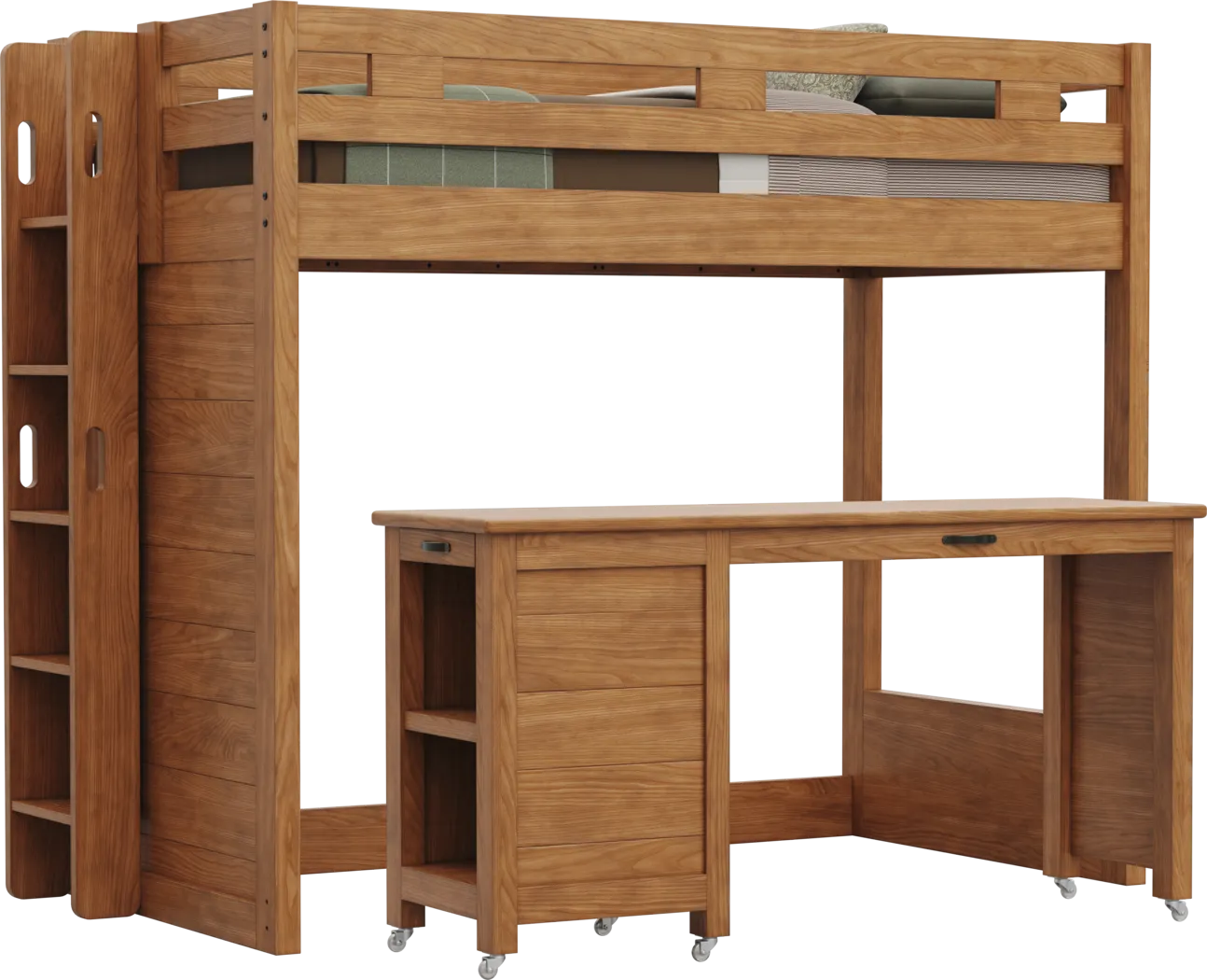 Kids Creekside 3.0 Chestnut Color Twin Loft Bed with Desk - Thumbnail - Image 1