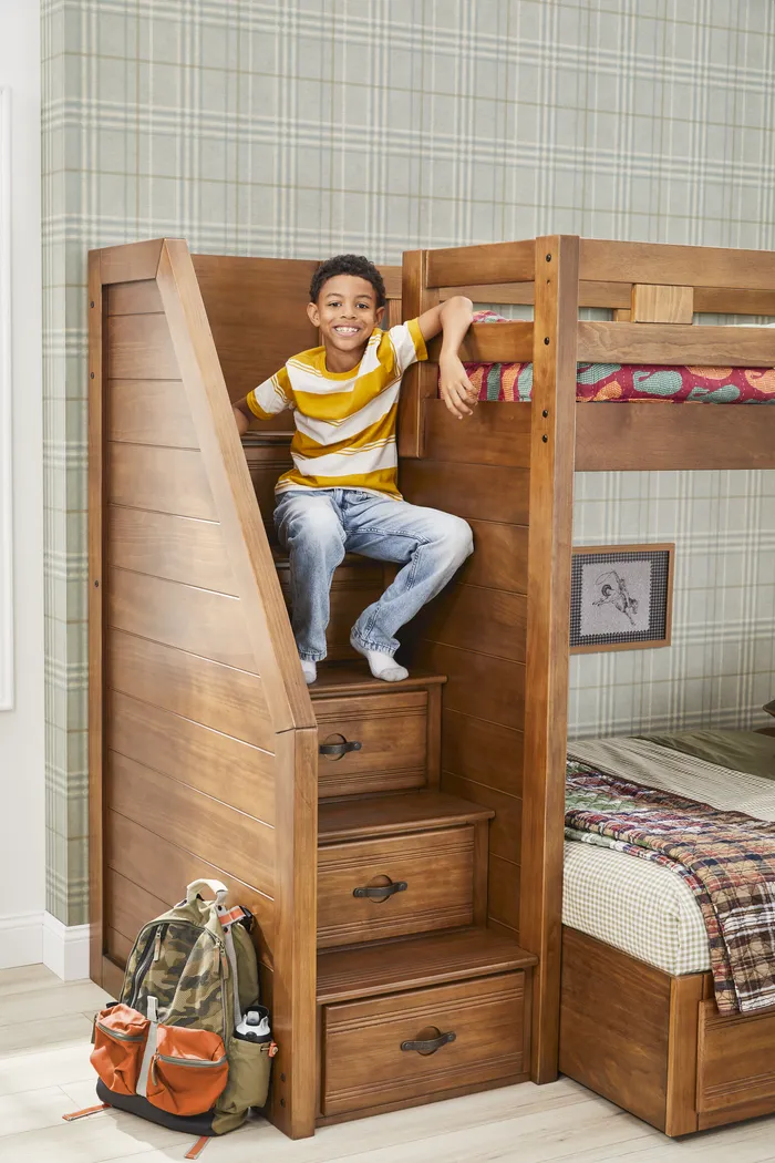 Kids Creekside 3.0 Chestnut Color Twin/Twin Step Bunk Bed - Image 6