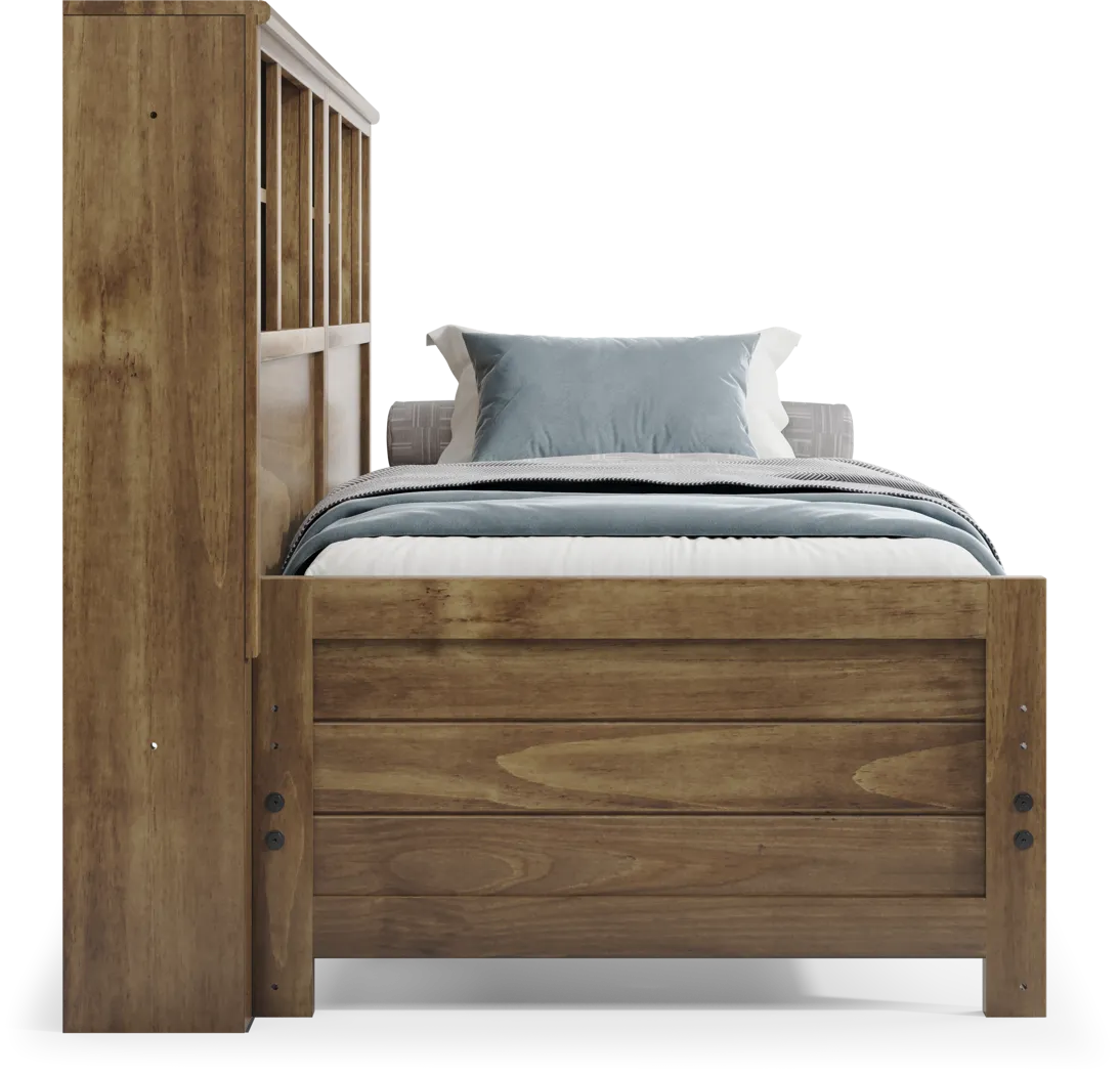 Kids Creekside 3.0 Chestnut Color Twin Bookcase Wall Bed - Thumbnail - Image 3