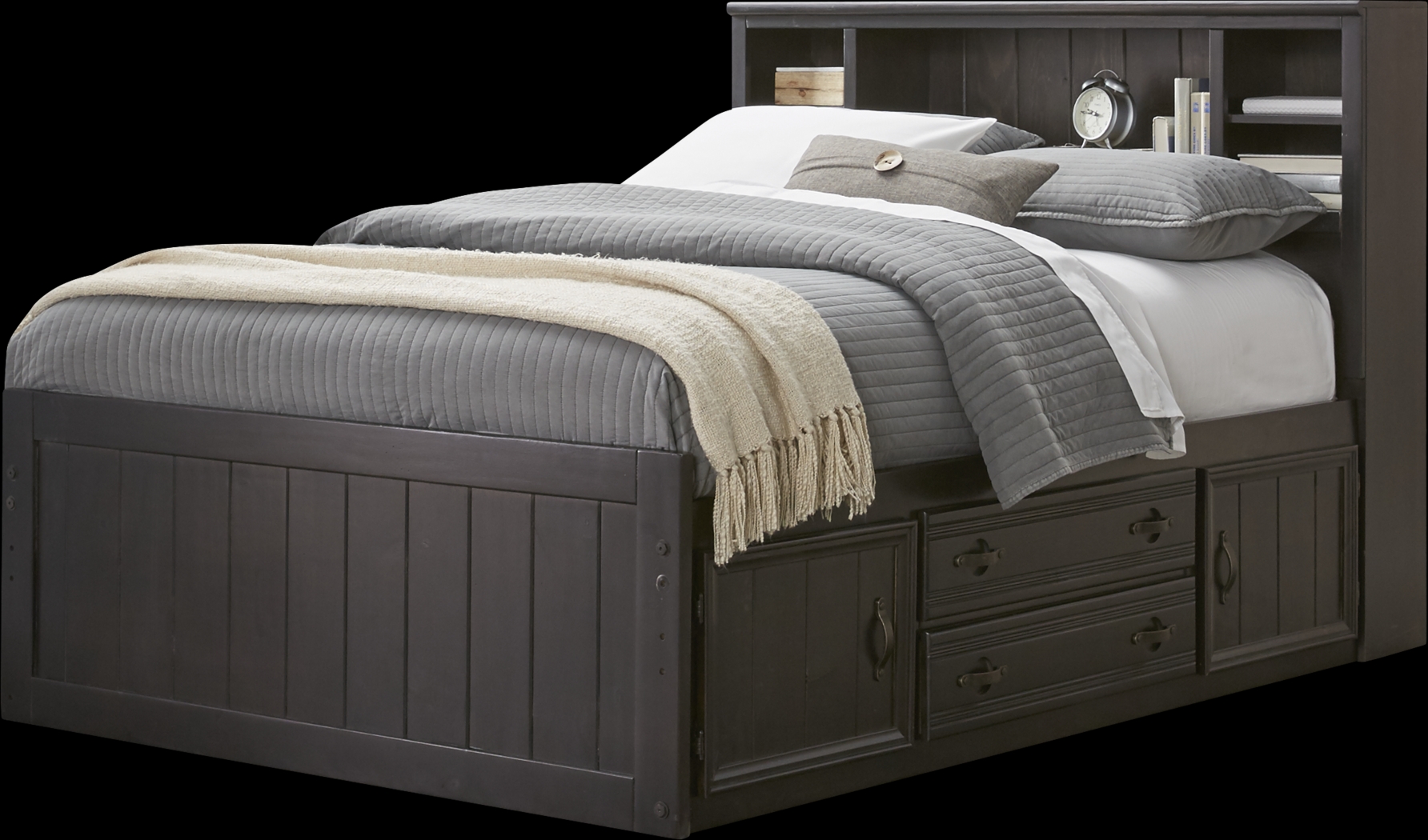 Kids Creekside Charcoal 3 Pc Twin Bookcase Bed - Thumbnail - Image 1