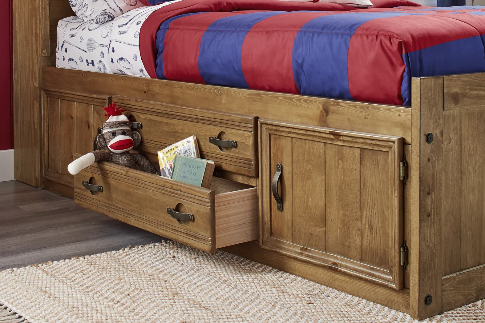 Kids Creekside Chestnut 3 Pc Full Bookcase Bed - Image 18