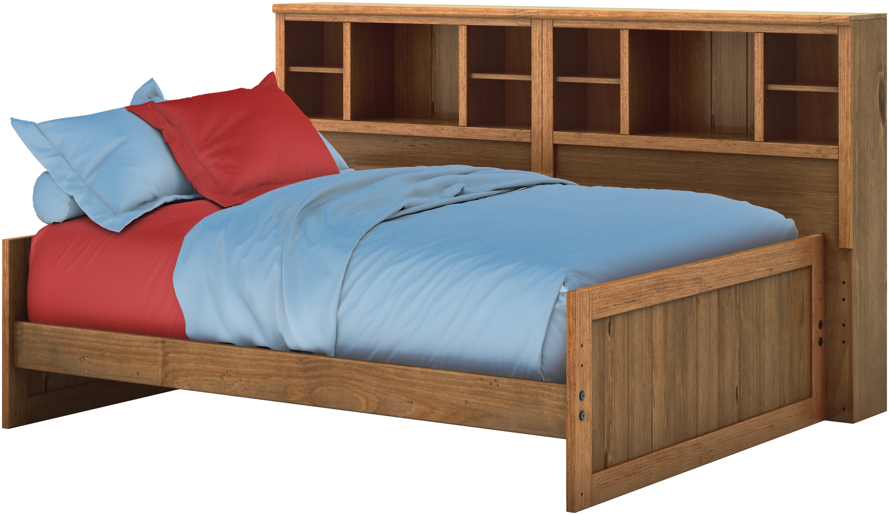 Kids Creekside Chestnut 3 Pc Full Bookcase Wall Bed - Thumbnail - Image 2