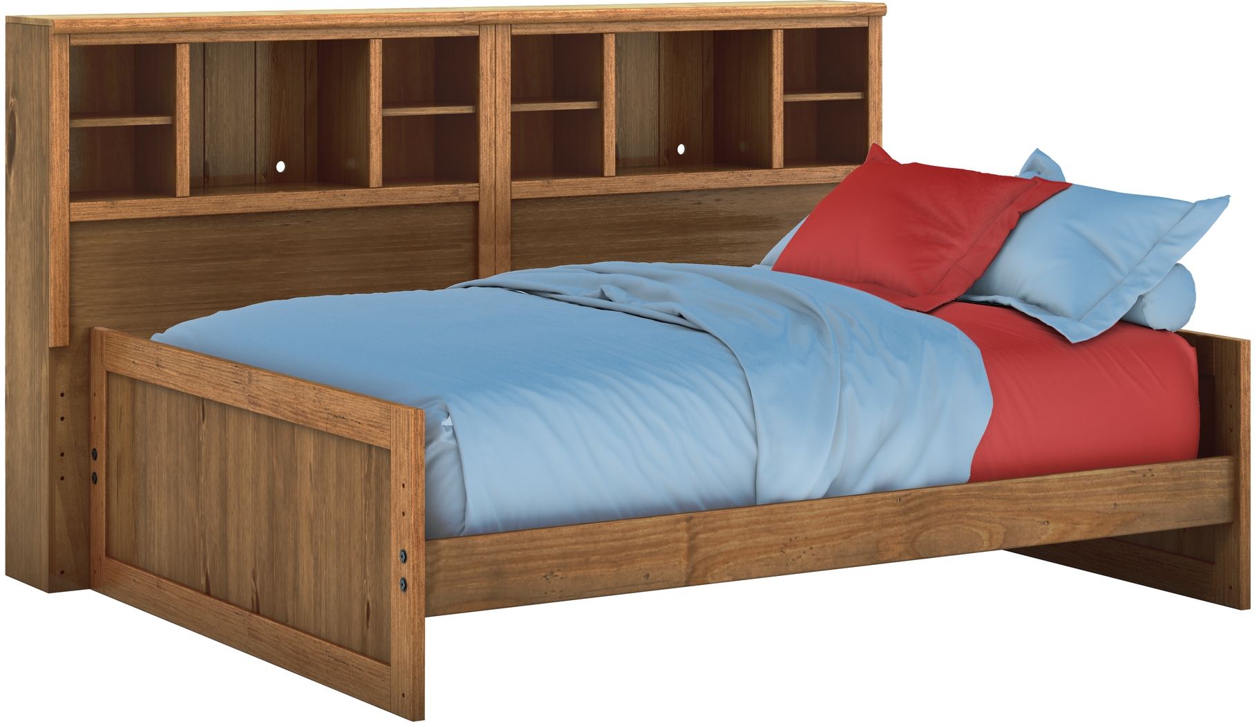 Kids Creekside Chestnut 3 Pc Full Bookcase Wall Bed - Thumbnail - Image 1