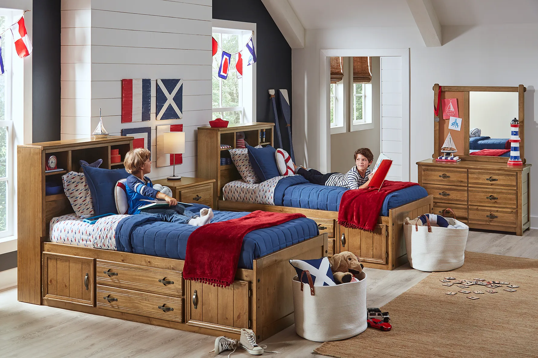 Kids Creekside Chestnut 3 Pc Twin Bookcase Bed - Image 12