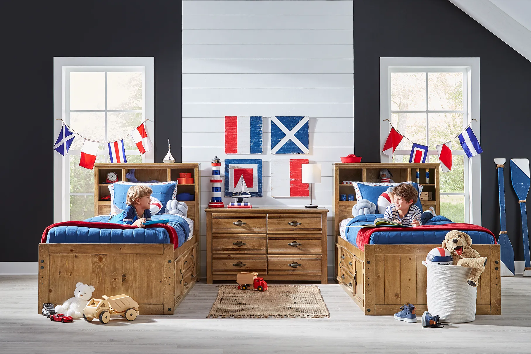 Kids Creekside Chestnut 3 Pc Twin Bookcase Bed - Image 6