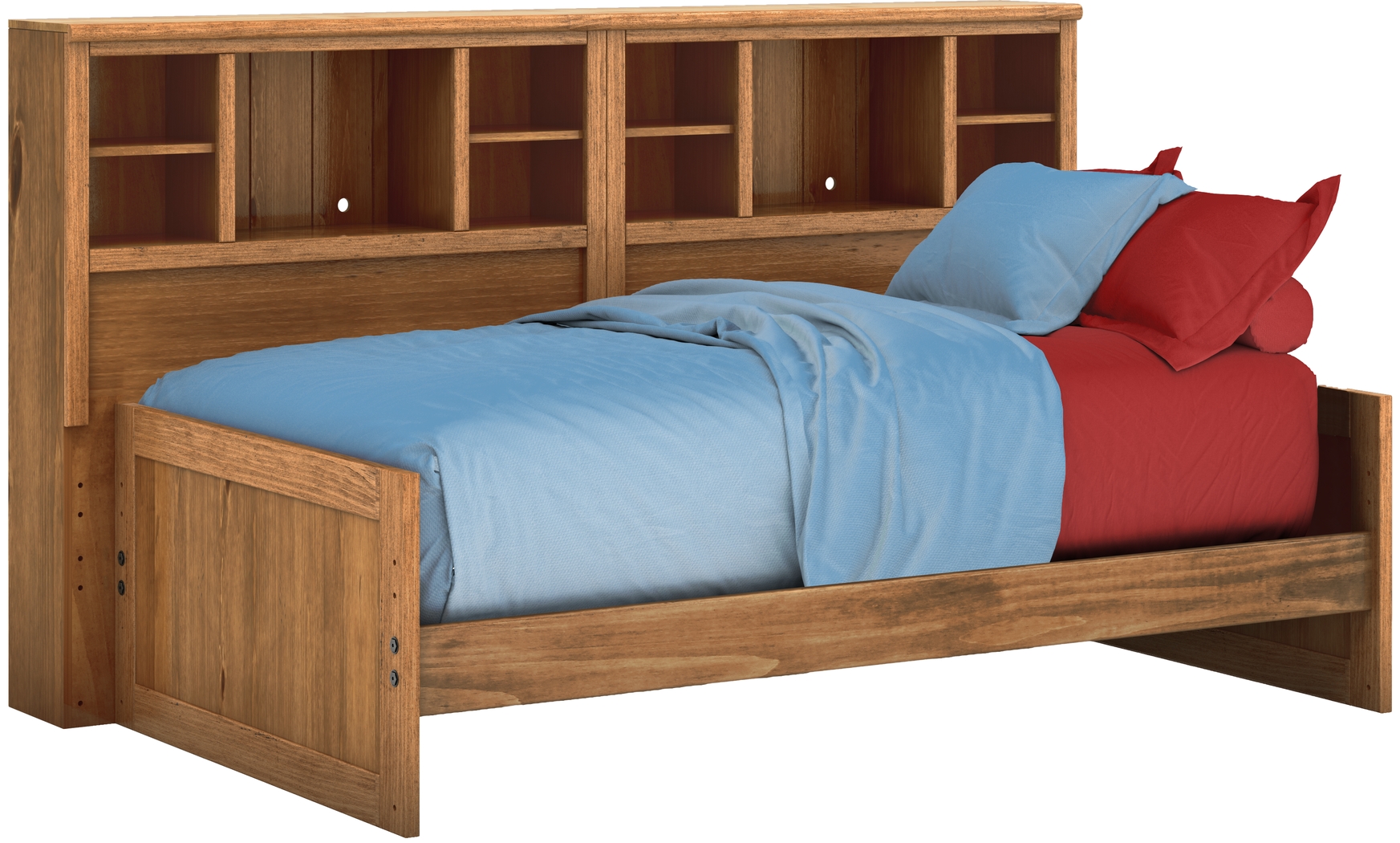 Kids Creekside Chestnut 3 Pc Twin Bookcase Wall Bed - Thumbnail - Image 1