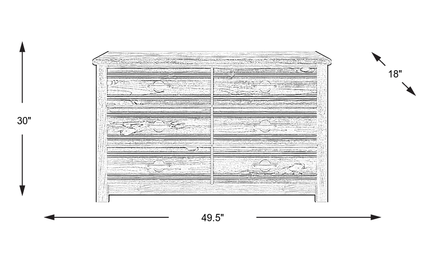 Dimension Image. Please refer to the Dimension Tab on this page for dimension details.