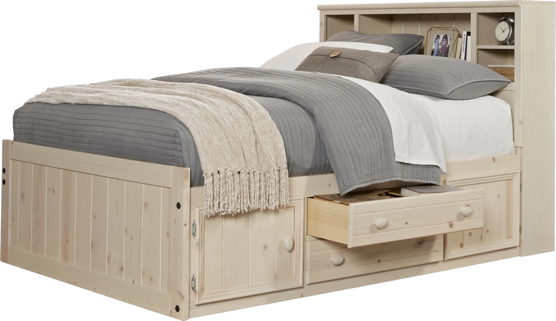 Kids Creekside Stone Wash 5 Pc Twin Bookcase Bed - Thumbnail - Image 2