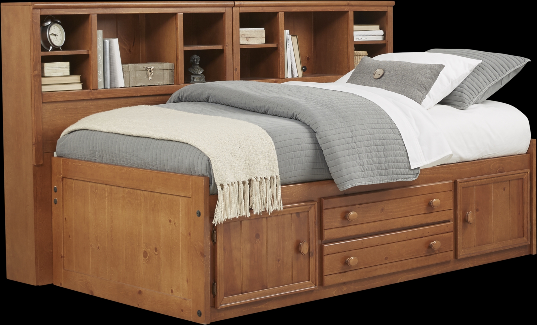 Kids Creekside Taffy 5 Pc Twin Captain's Bookcase Wall Bed - Thumbnail - Image 1