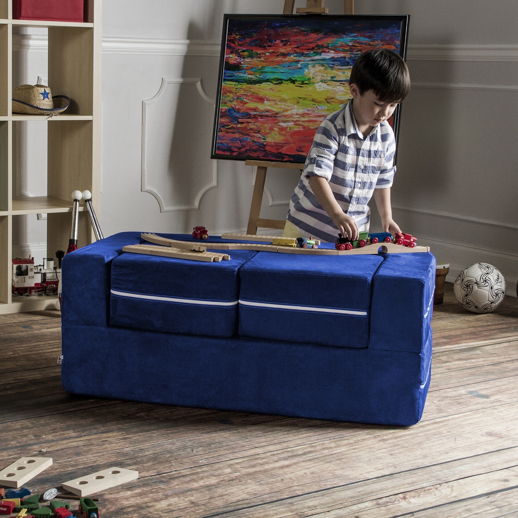 Kids Cubblie Blue Convertible Loveseat and Ottoman - Thumbnail - Image 6