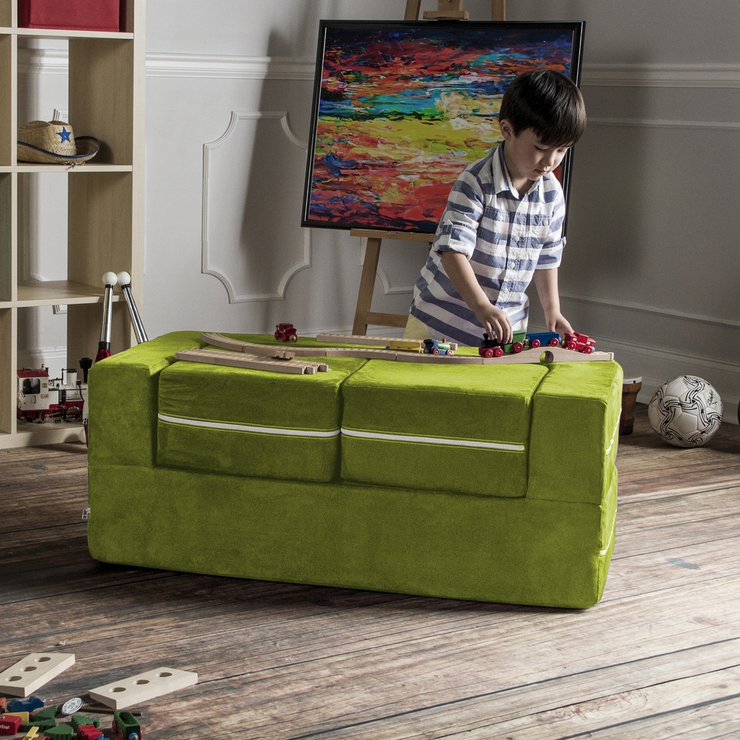 Kids Cubblie Green Convertible Loveseat and Ottoman - Thumbnail - Image 6