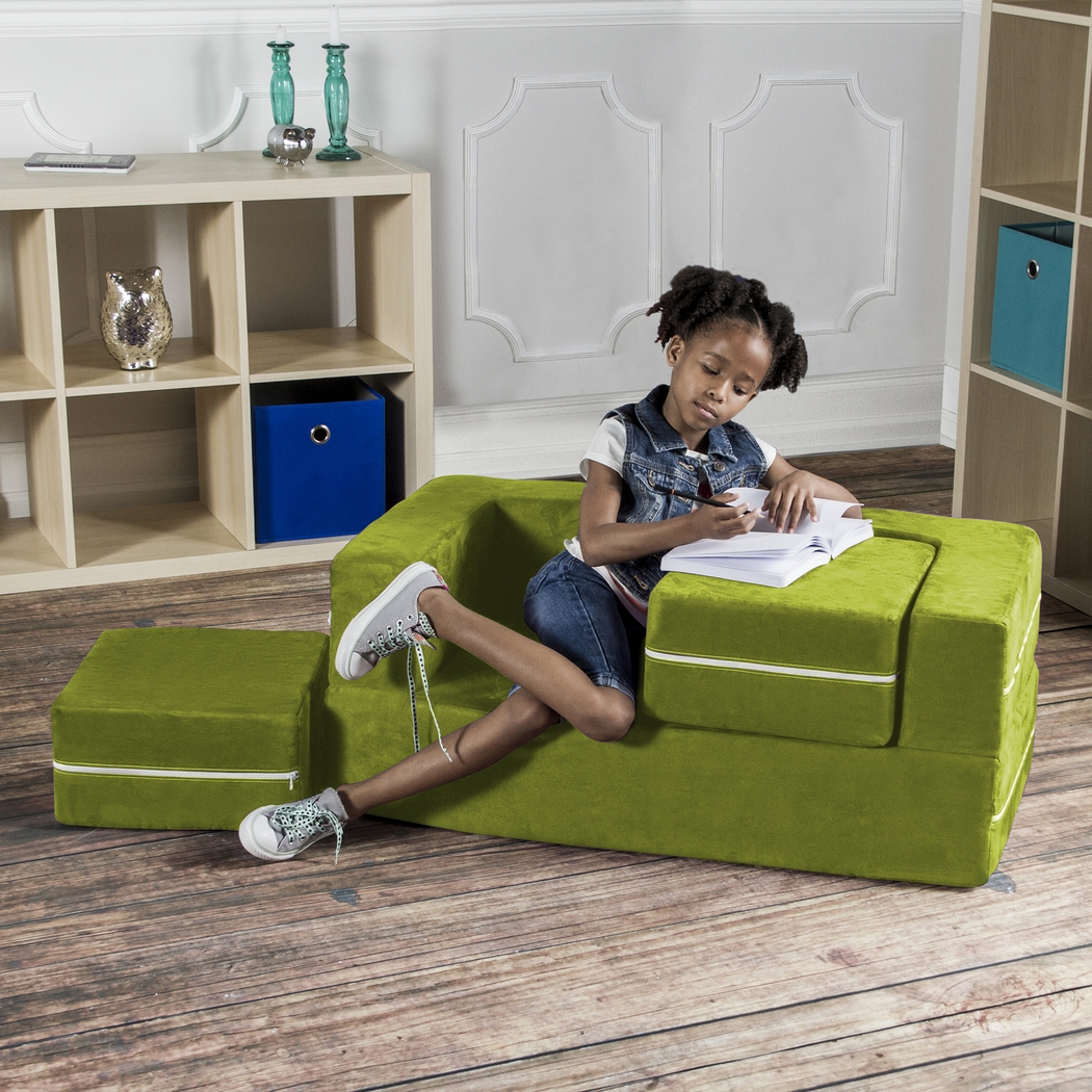 Kids Cubblie Green Convertible Loveseat and Ottoman - Thumbnail - Image 7