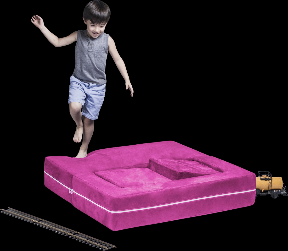 Kids Cubblie Pink Convertible Loveseat and Ottoman - Thumbnail - Image 3