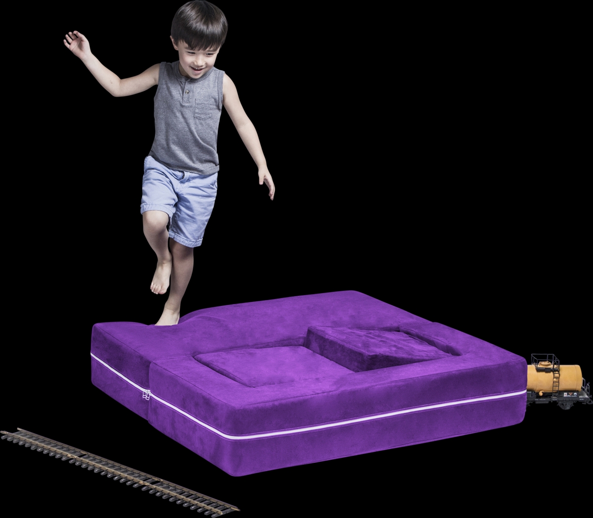 Kids Cubblie Purple Convertible Loveseat and Ottoman - Thumbnail - Image 3