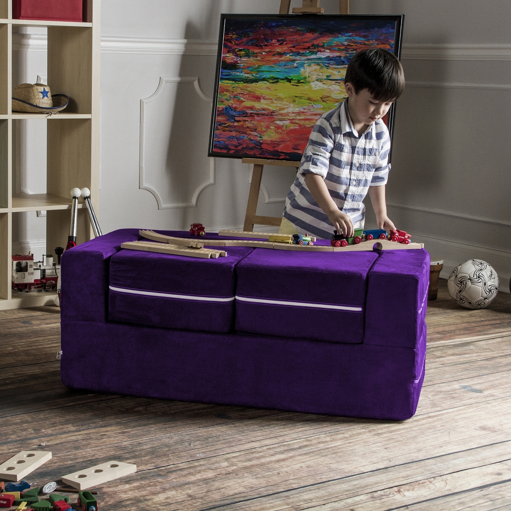 Kids Cubblie Purple Convertible Loveseat and Ottoman - Thumbnail - Image 6