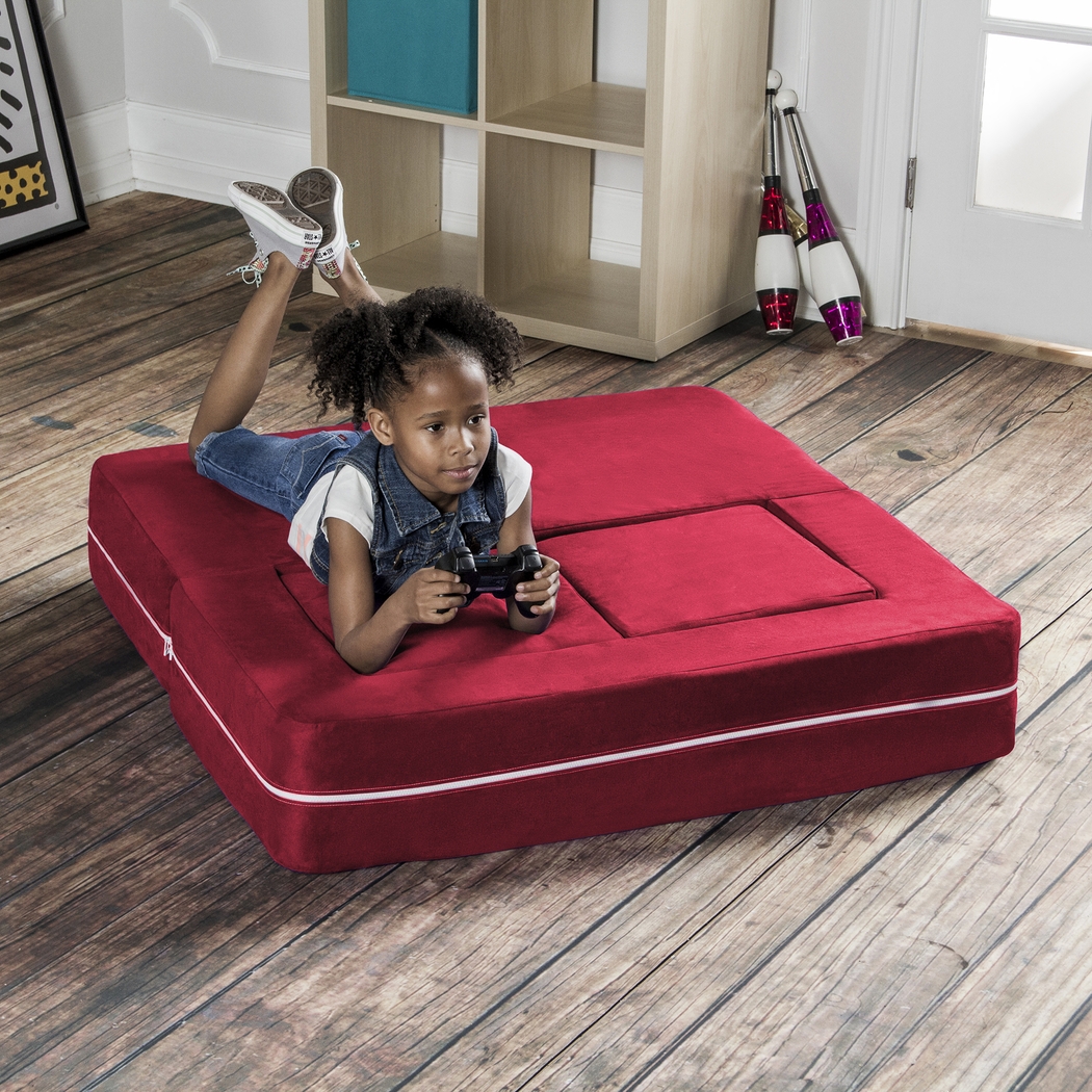 Kids Cubblie Red Convertible Loveseat and Ottoman - Thumbnail - Image 5