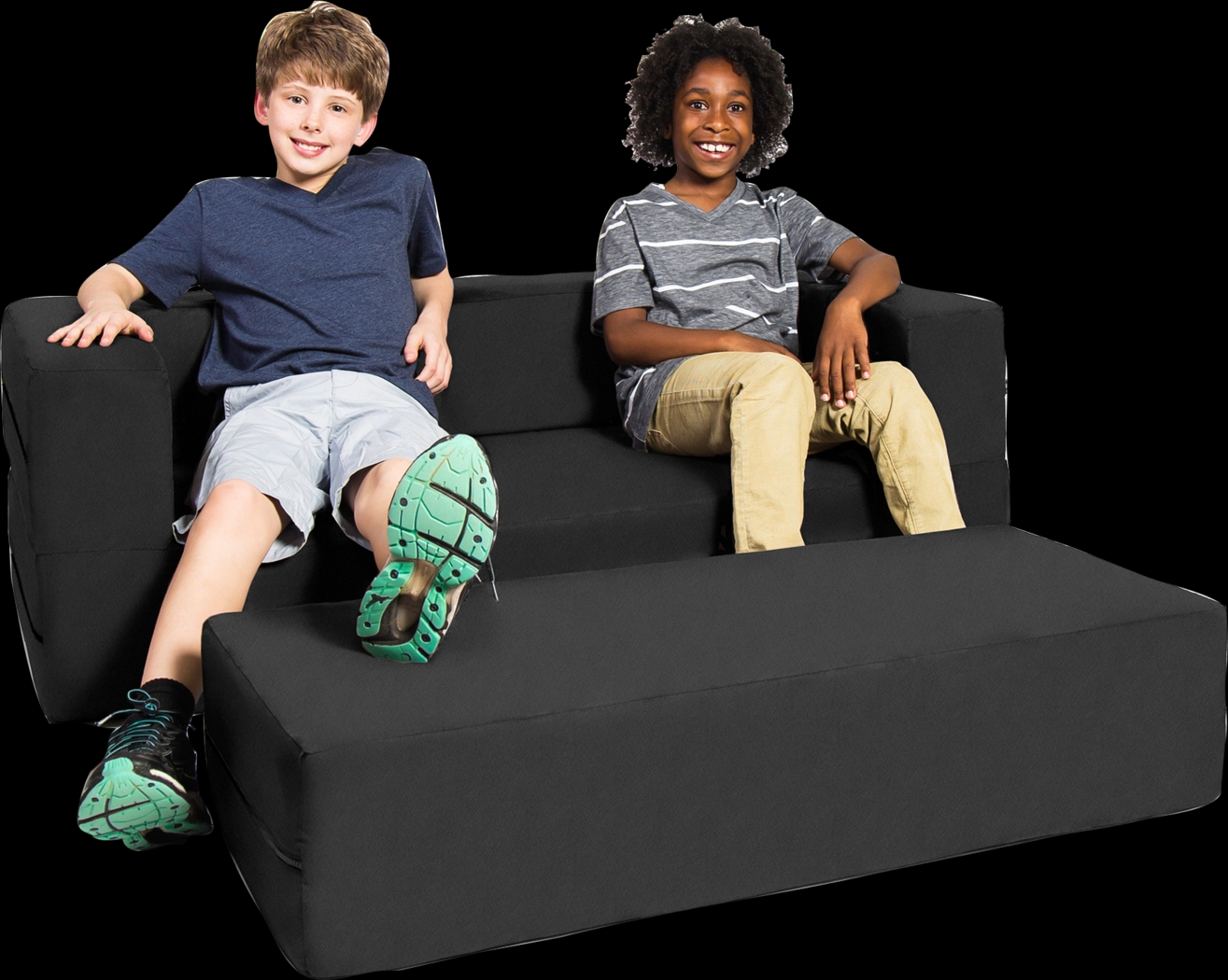 Kids Cubex Black Convertible Sofa and Ottoman - Thumbnail - Image 8