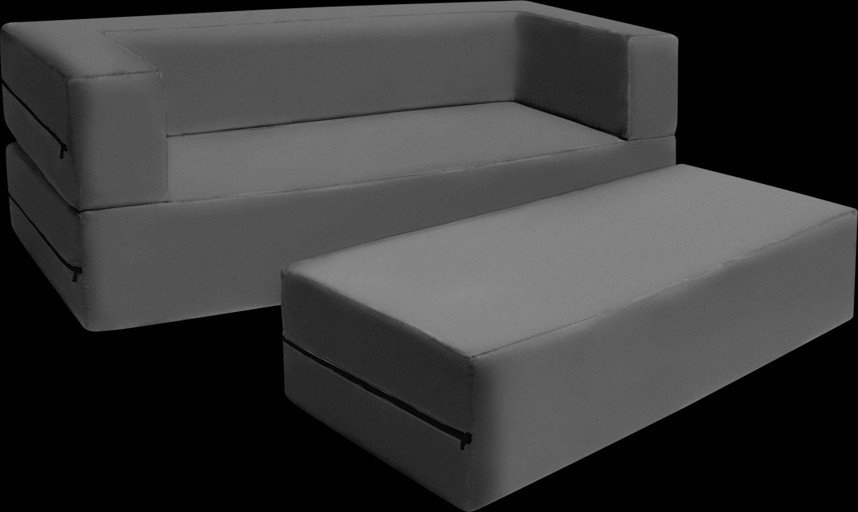Kids Cubex Gray Convertible Sofa and Ottoman - Thumbnail - Image 4