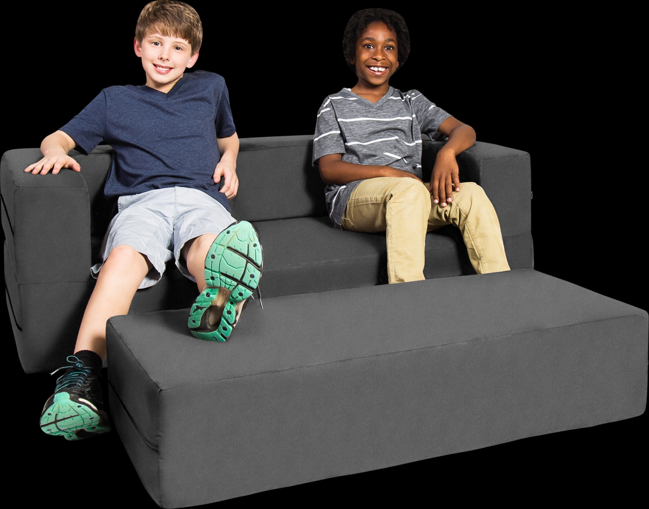 Kids Cubex Gray Convertible Sofa and Ottoman - Thumbnail - Image 8