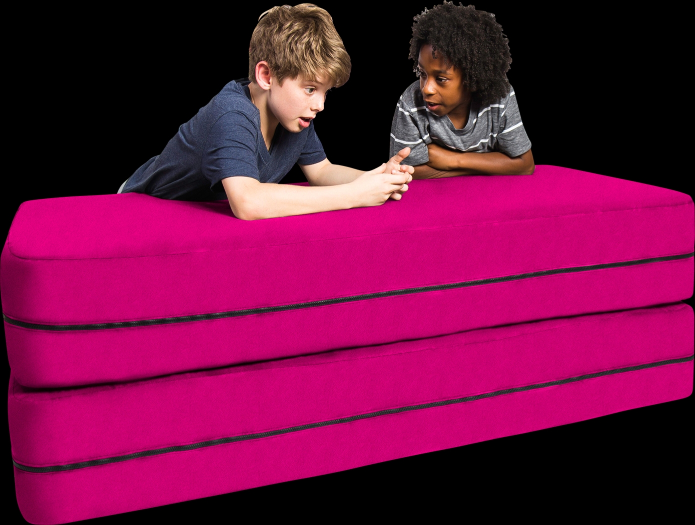 Kids Cubex Pink Convertible Sofa and Ottoman - Thumbnail - Image 1