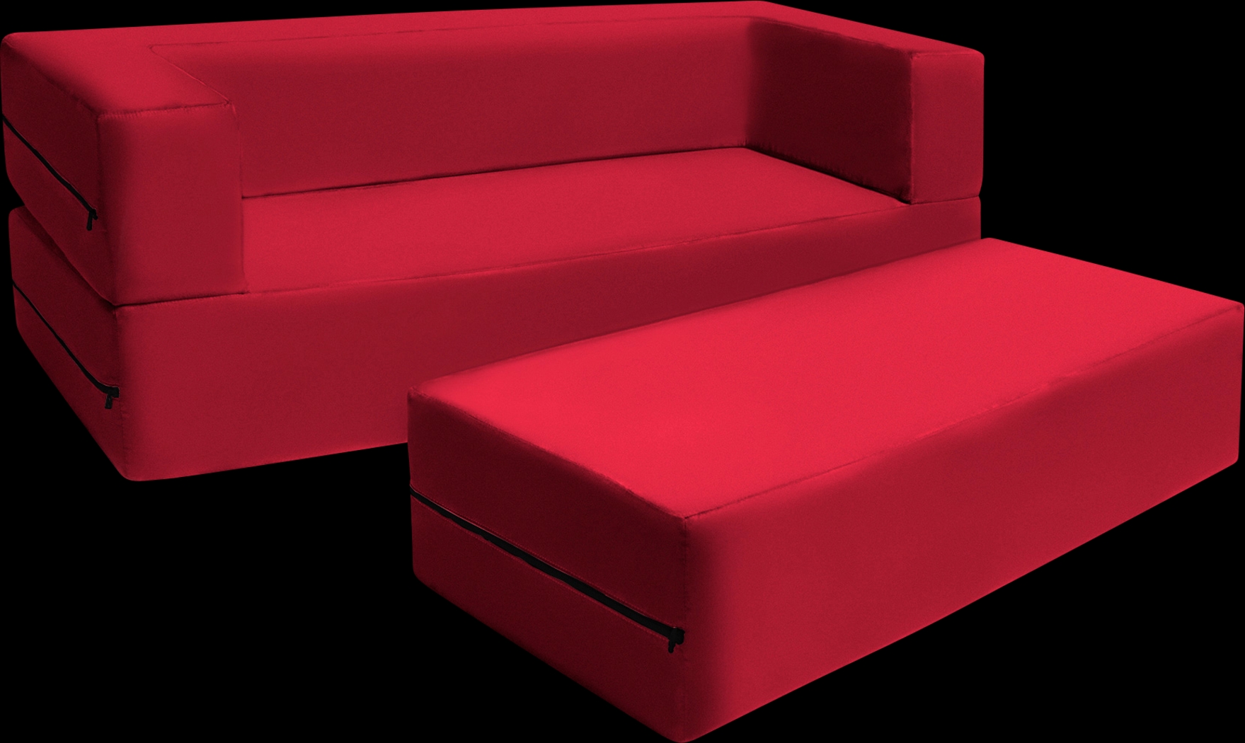 Kids Cubex Red Convertible Sofa and Ottoman - Thumbnail - Image 4