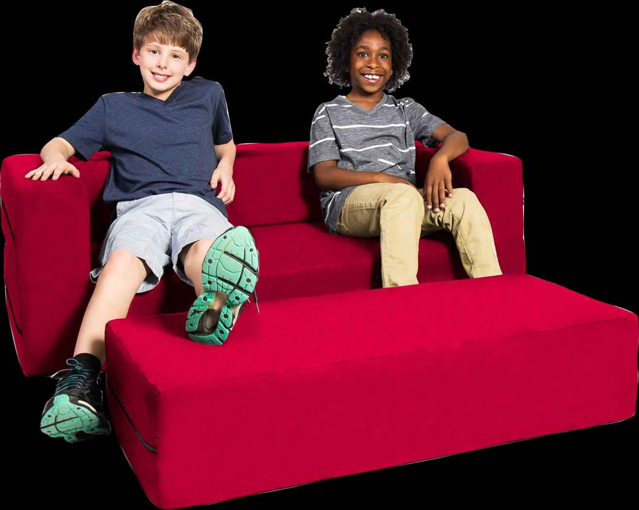 Kids Cubex Red Convertible Sofa and Ottoman - Thumbnail - Image 8