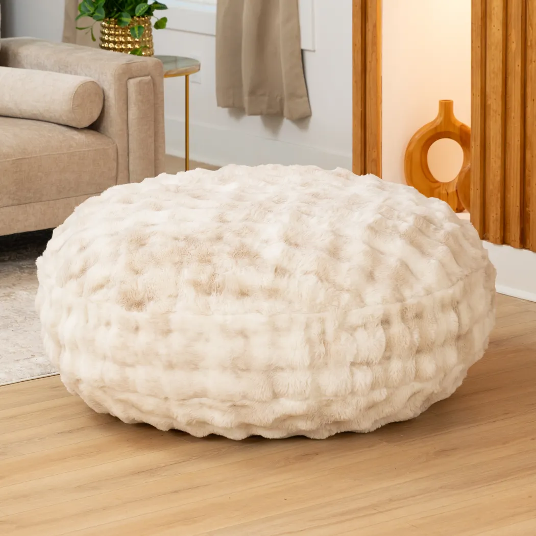 Kids Cuddler Cocoon Cream Bean Bag Lounger - Thumbnail - Image 2