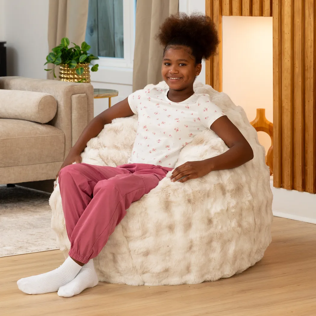 Kids Cuddler Cocoon Cream Bean Bag Lounger - Thumbnail - Image 5
