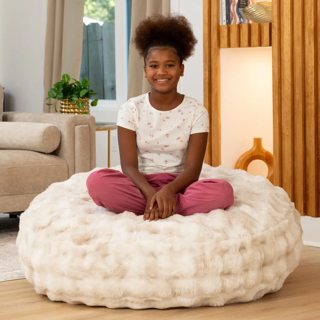 Kids Cuddler Cocoon Cream Bean Bag Lounger - Thumbnail - Image 6