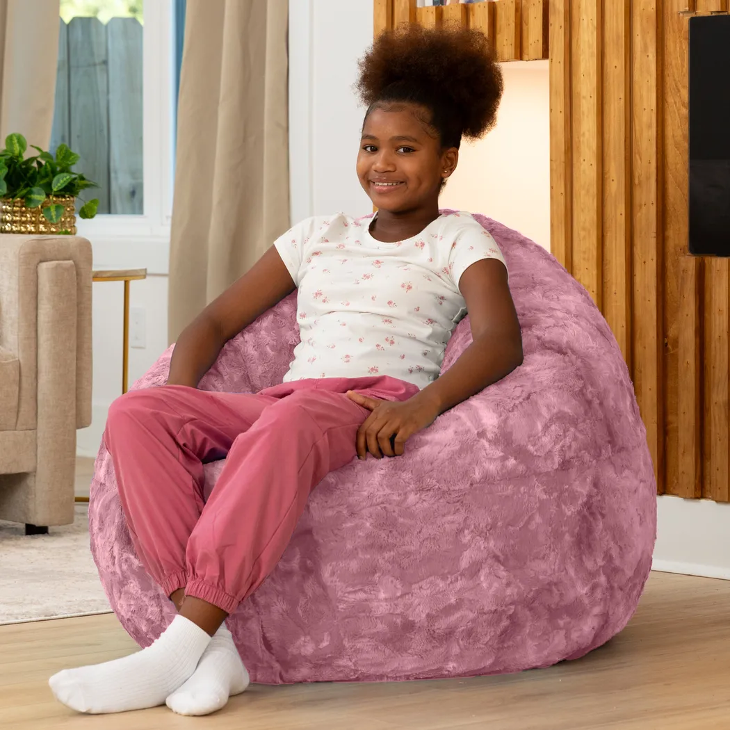 Kids Cuddler Cocoon Pink Bean Bag Lounger - Thumbnail - Image 5