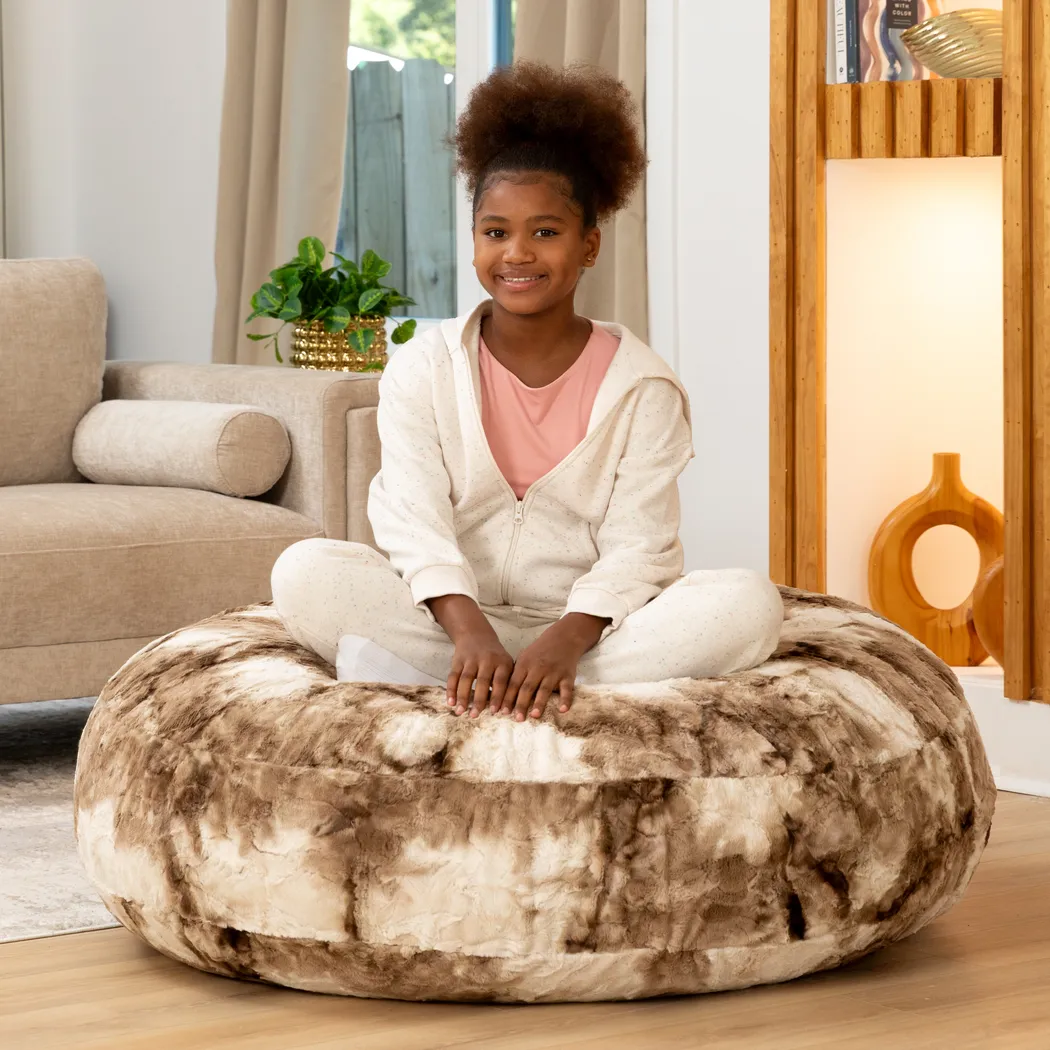 Kids Cuddler Cocoon Tie-Die Brown Bean Bag Lounger - Thumbnail - Image 3