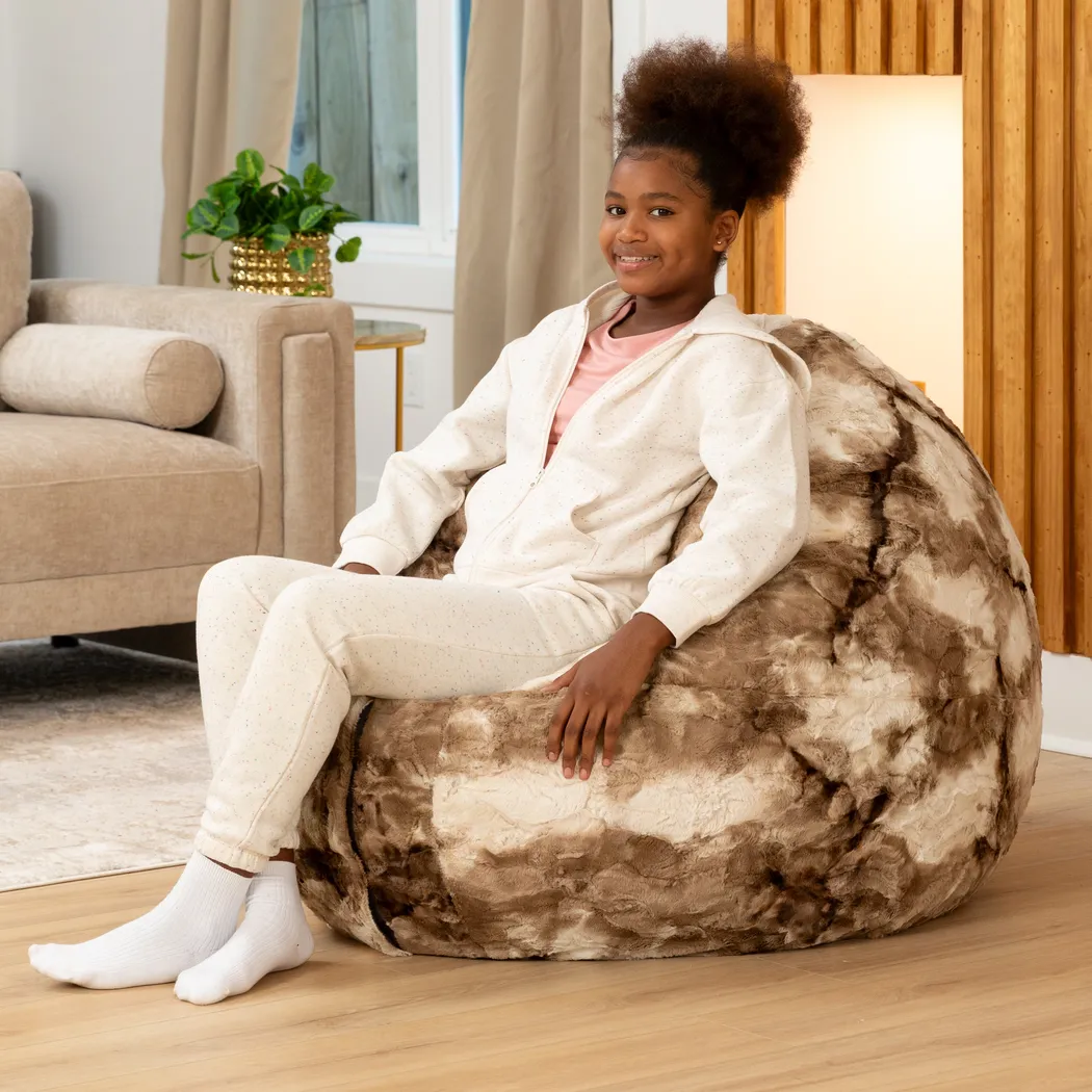 Kids Cuddler Cocoon Tie-Die Brown Bean Bag Lounger - Thumbnail - Image 4