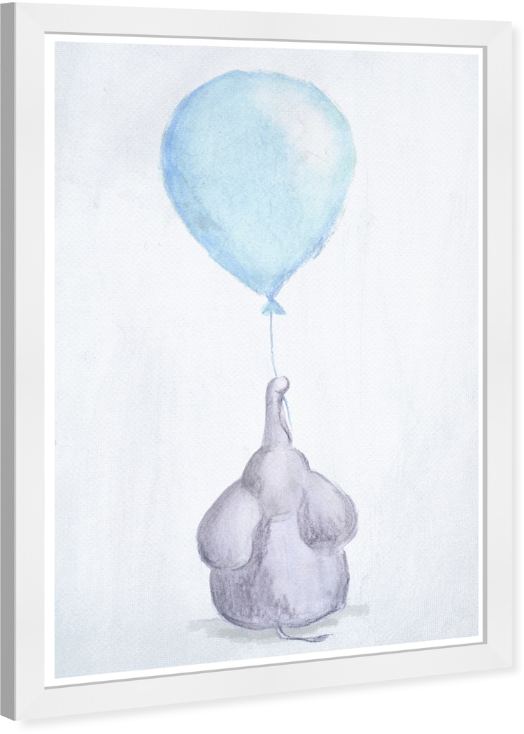 Kids Curious Elephant Blue Wall Art - Thumbnail - Image 2