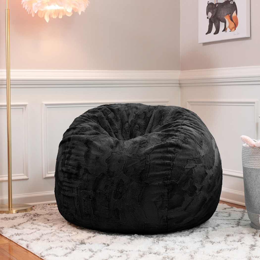 Kids Cushy Cloud Black Bean Bag Chair - Thumbnail - Image 2