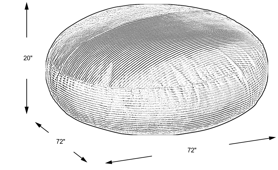 Dimension Image. Please refer to the Dimension Tab on this page for dimension details.
