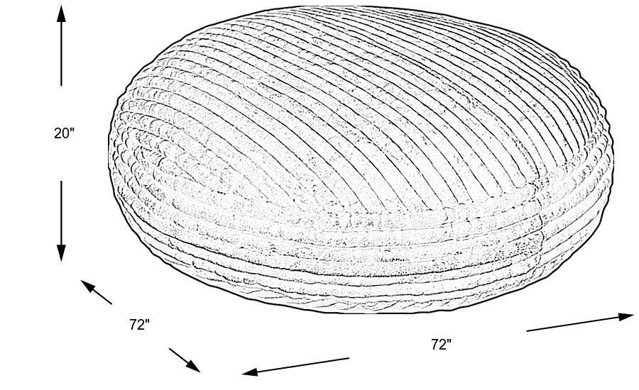 Dimension Image. Please refer to the Dimension Tab on this page for dimension details.