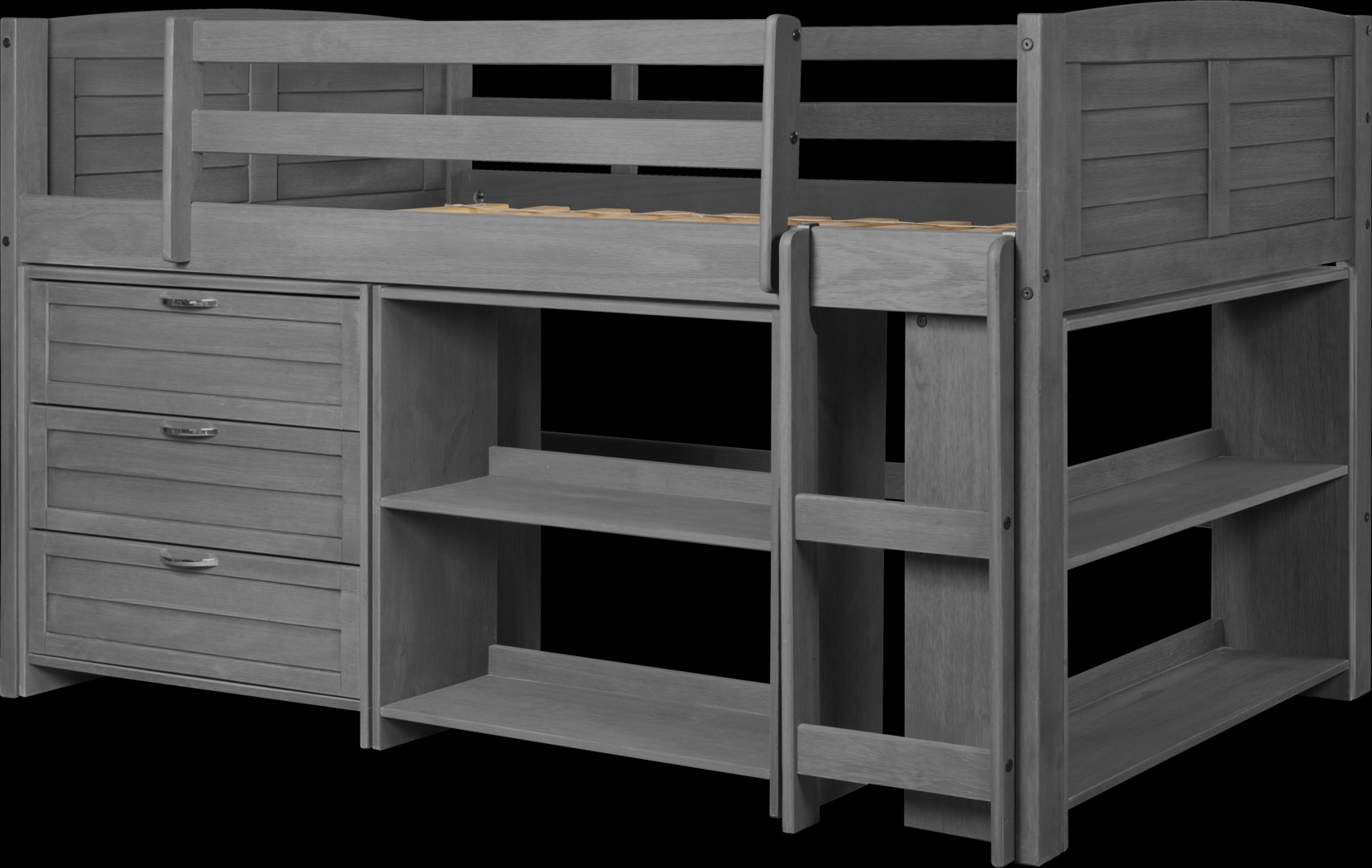 Kids Daintree Gray Twin Jr. Loft Bed with Bookcases - Thumbnail - Image 2