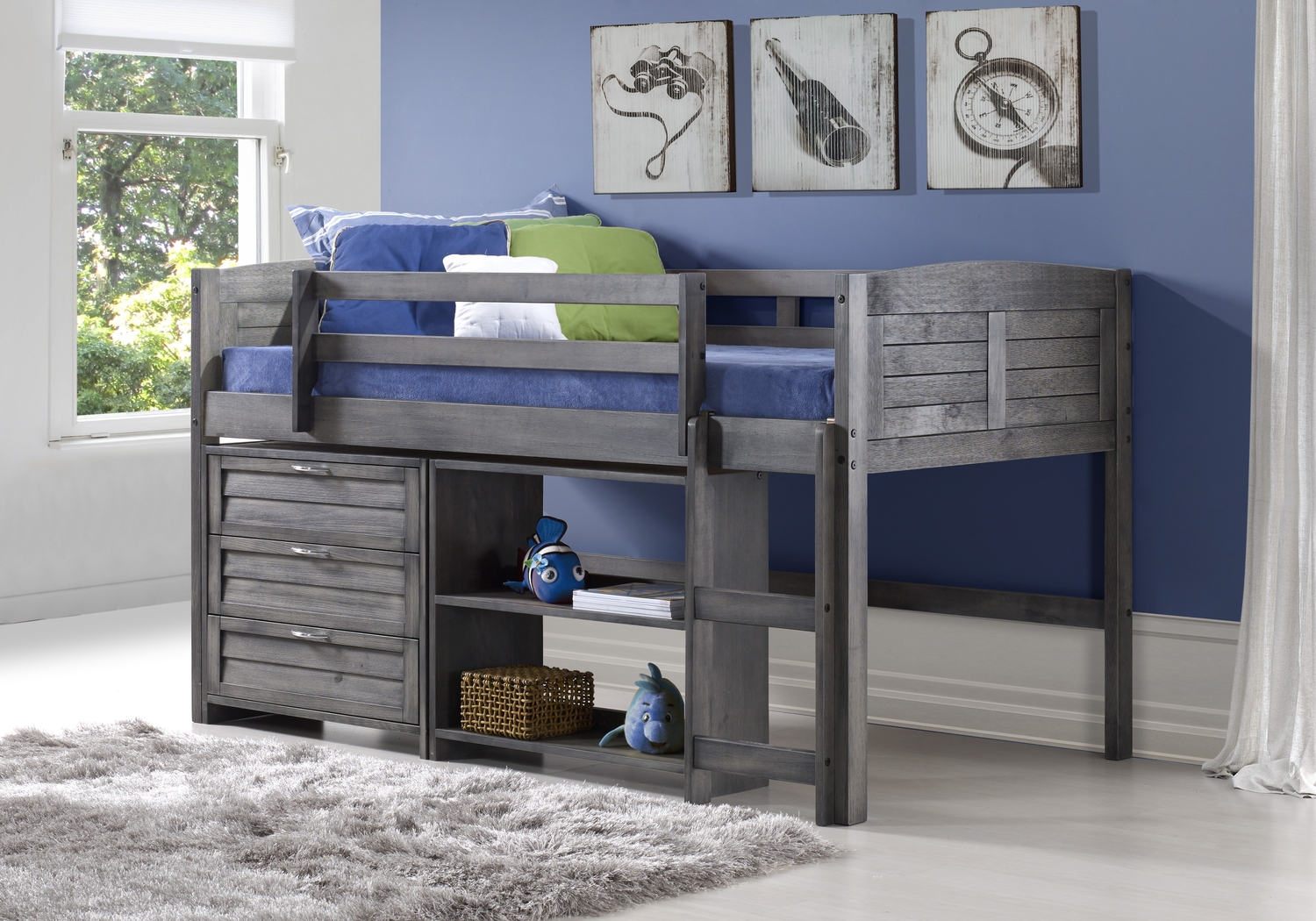Kids Daintree Gray Twin Jr. Loft Bed - Thumbnail - Image 4