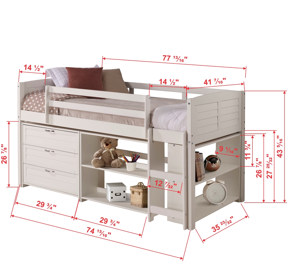 Kids Daintree White Twin Jr. Loft Bed - Thumbnail - Image 2