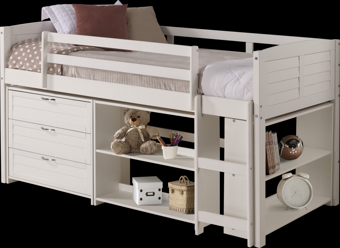 Kids Daintree White Twin Jr. Loft Bed - Thumbnail - Image 1