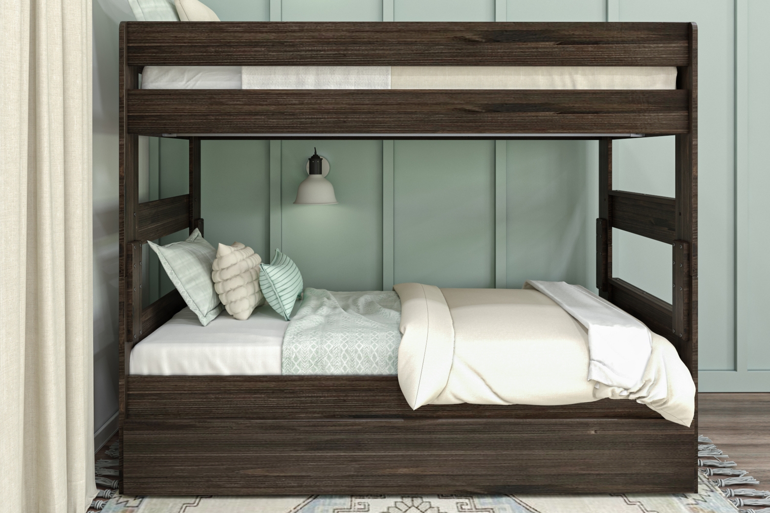 Kids Darja II Brown Twin/Twin Bunk Bed with Trundle - Thumbnail - Image 2