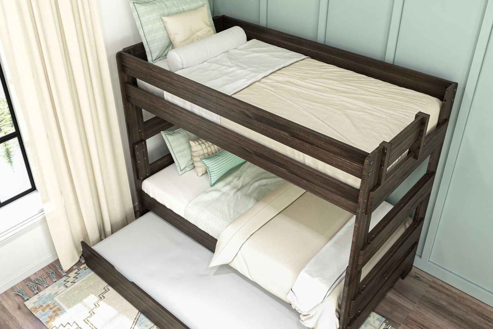 Kids Darja II Brown Twin/Twin Bunk Bed with Trundle - Thumbnail - Image 3