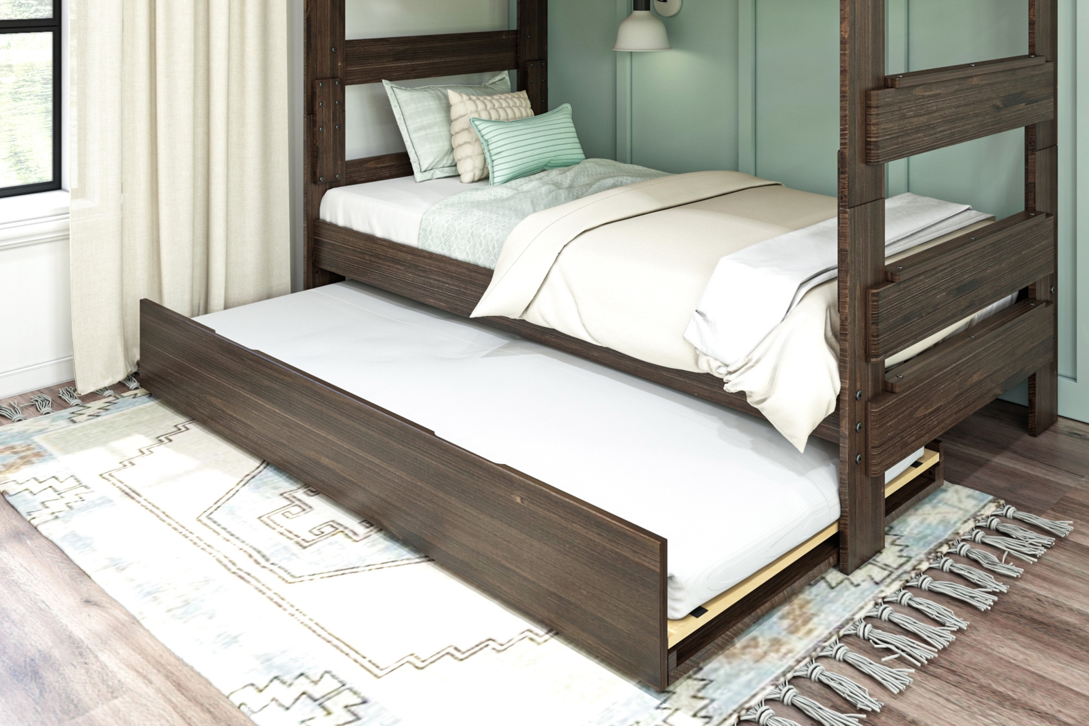 Kids Darja II Brown Twin/Twin Bunk Bed with Trundle - Thumbnail - Image 6