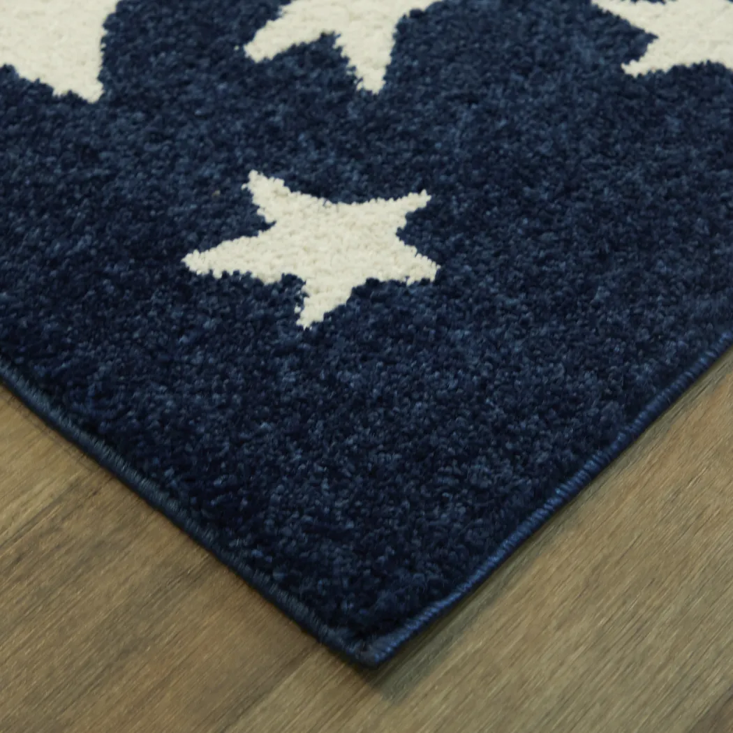 Kids Dazzle Stars Navy 5'3 x 7' Rug - Thumbnail - Image 4