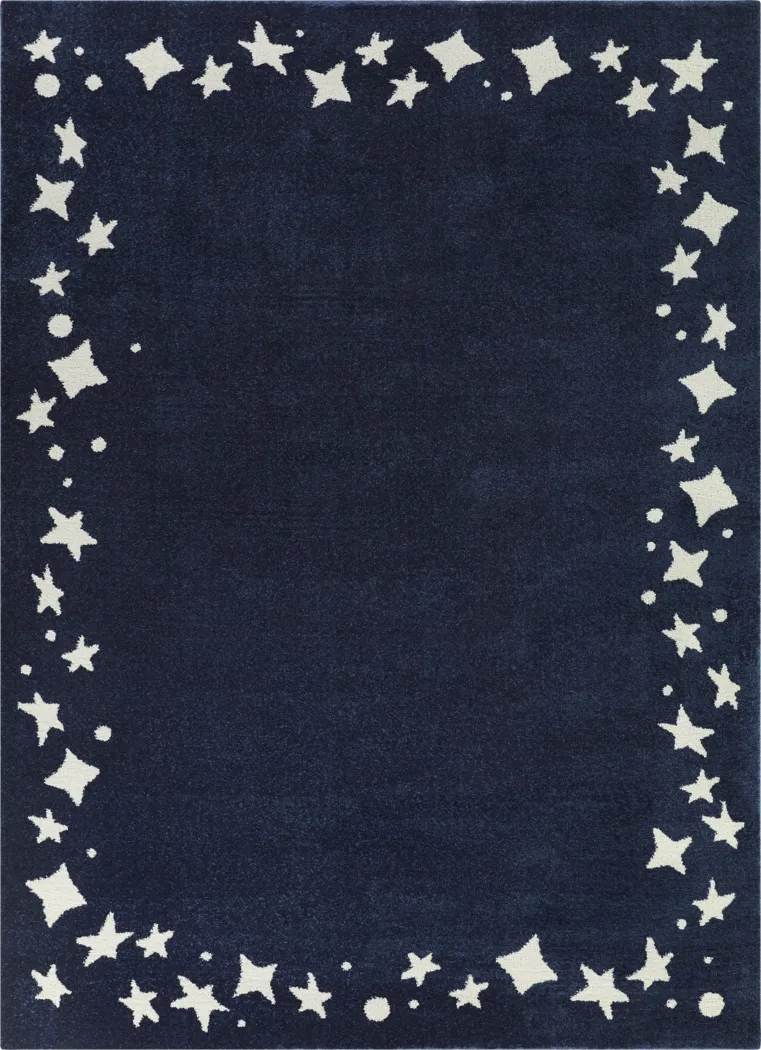 Kids Dazzle Stars Navy 5'3 x 7' Rug - Thumbnail - Image 1