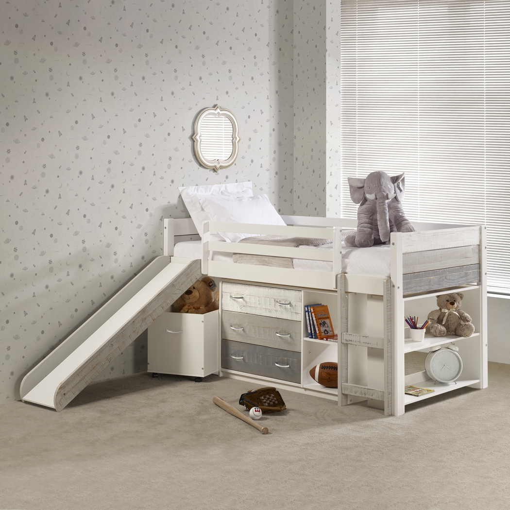Kids Debuel White Twin Loft Bed - Thumbnail - Image 2