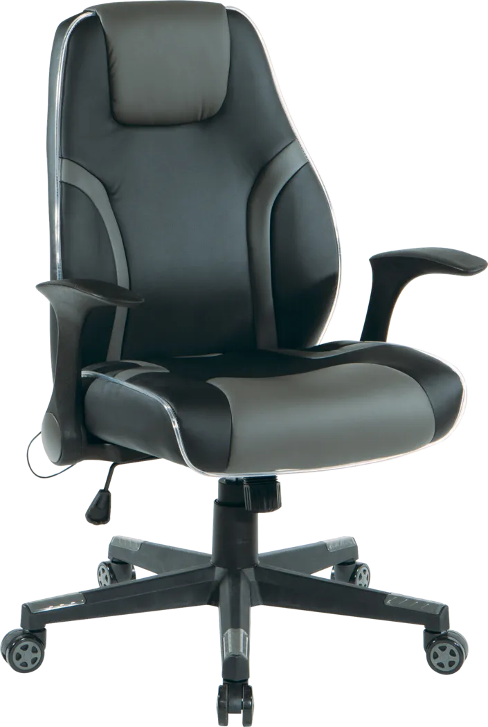 Kids Delenn Black/Gray LED Gaming Chair - Thumbnail - Image 1